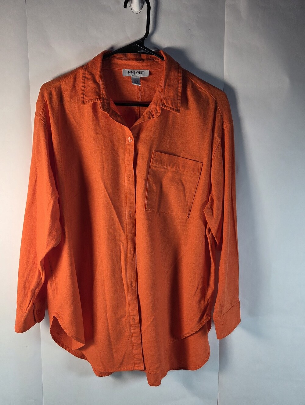 Nine West Women's Orange Button-Up Shirt